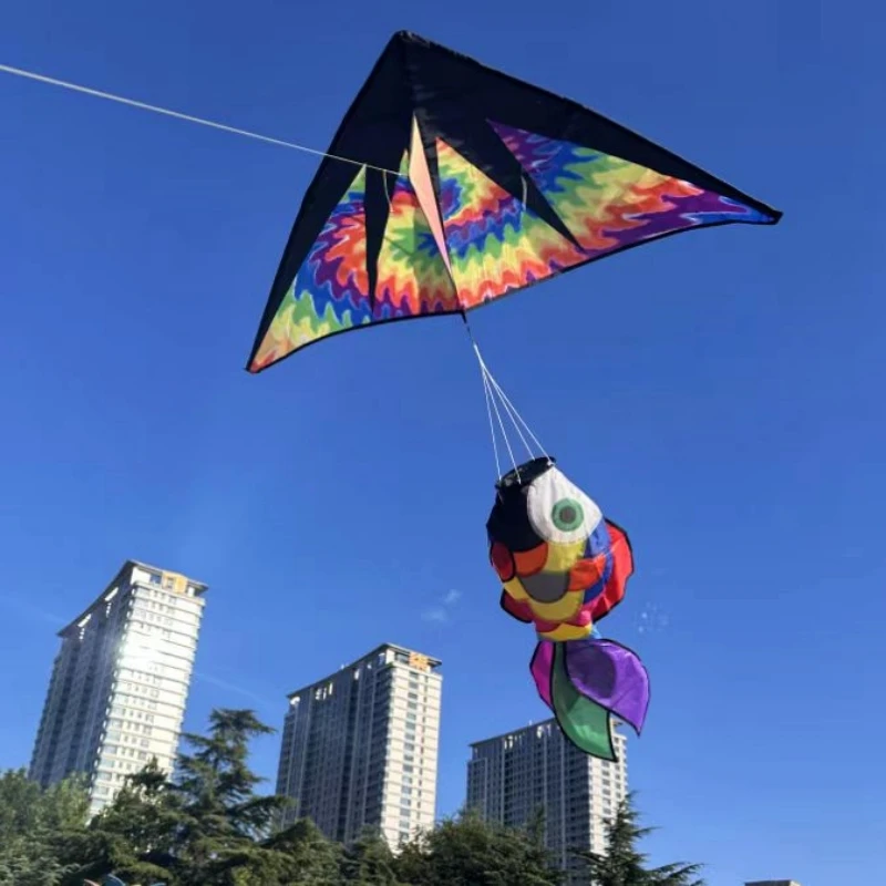 Großer Fisch-Windsack-Drachen, Outdoor-Spaß-Spielzeug, fliegende Nylon-Regenbogendrachen für Erwachsene, Koi-Fischdrachen, Strandwind, Papagei, Sportspielspaß