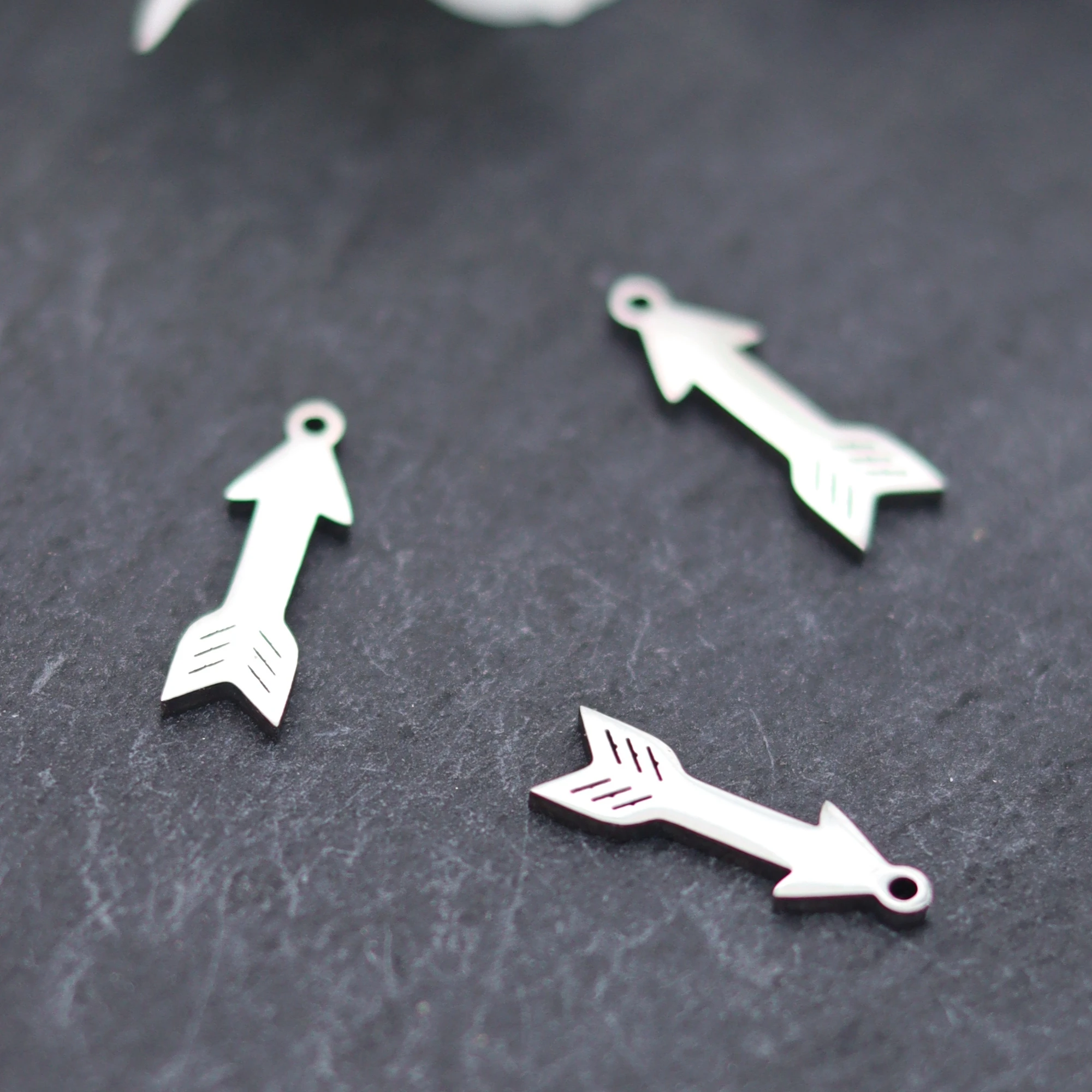 3pcs Arrow Charm Pendant For Necklace Bracelets Jewelry Crafts Making Handmade Stainless Steel Charm