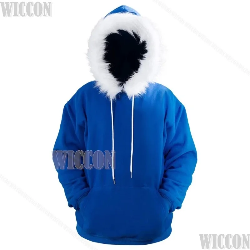 أزياء Sans Brothers Game Undertale التأثيرية معطف أزرق وياقة من الفرو مع قلنسوة مقاس S-5XL لحفلات الهالوين للنساء Mk;3,c'5.b;8'