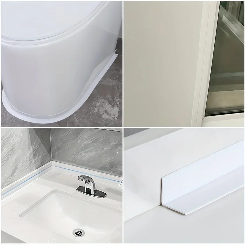 Waterproof Sealing Tape, Suitable for Shower Room, Kitchen, Bathroom and Corner Decoration, Bathroom Seal Strip
