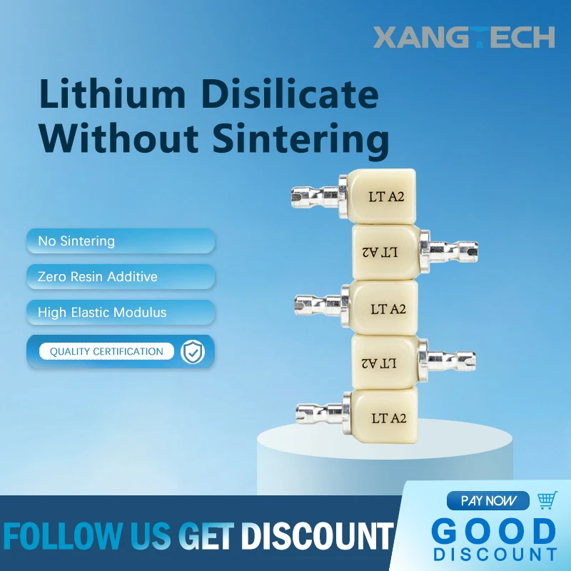 

XANGTECH HT/LT Glass Ceramic Blocks Without Sintering Dental Cad Cam Lithium Disilicate Resin Free for Veneer and Crowns