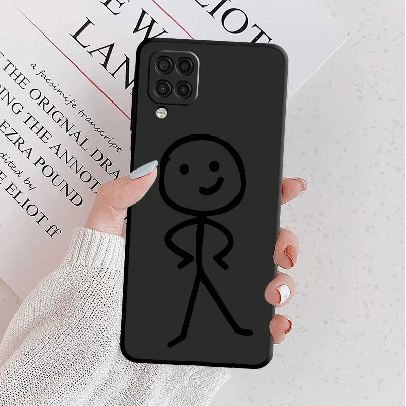 Cartoon Matchman Case For Samsung Galaxy A52 A53 A13 A12 A32 A33 A51 A21s A71 A23 A31 A22 5G Black Phone Shell