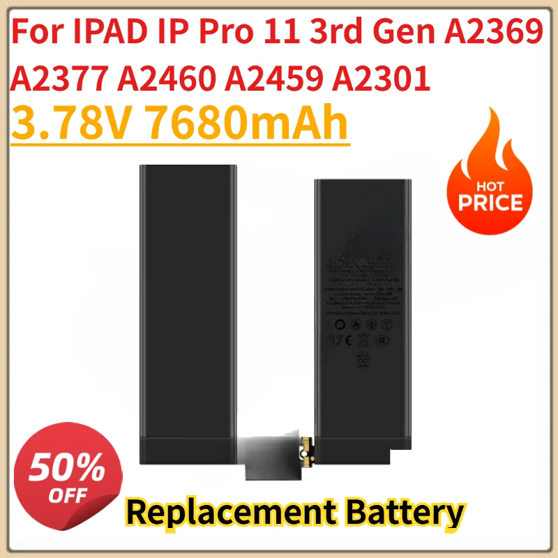 

High Quality New 3.78V 7680mAh Tablet Battery for IPAD IP Pro 11 3rd Gen A2369 A2377 A2460 A2459 A2301