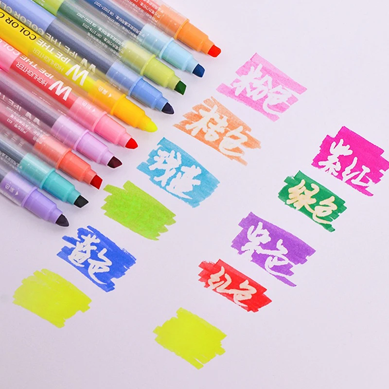

Erasable Highlighters, 10 Pastel Highlighters Assorted Colors, Dual Tip Cute Erasable Highlighter Pens No Bleed Through