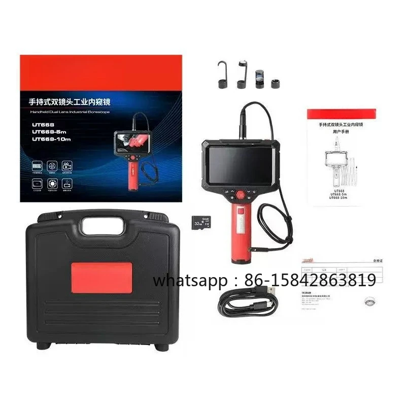 UT665P Handheld 30W Pixel Single Lens Industrial Endoscope IP67 Protective Camera 1/5/10 M