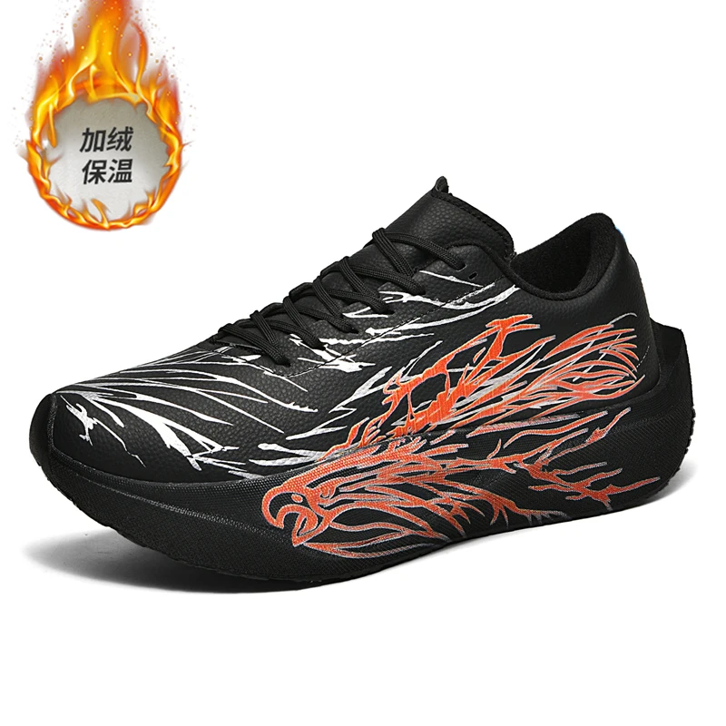 

Sports and leisure shoes, men's shoes, marathon oversized air cushioned shoes, fly woven all season rubber, wear-resistant, anti