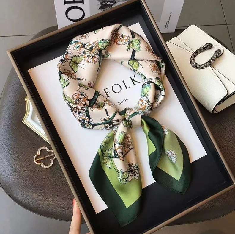 Neue Fashion Square Schal Frauen Frühling Sommer Druck Dünne Sonnenschutz Hals Schutz Krawatte Stirnband Vielseitige Schals Party Geschenk – Detail 2