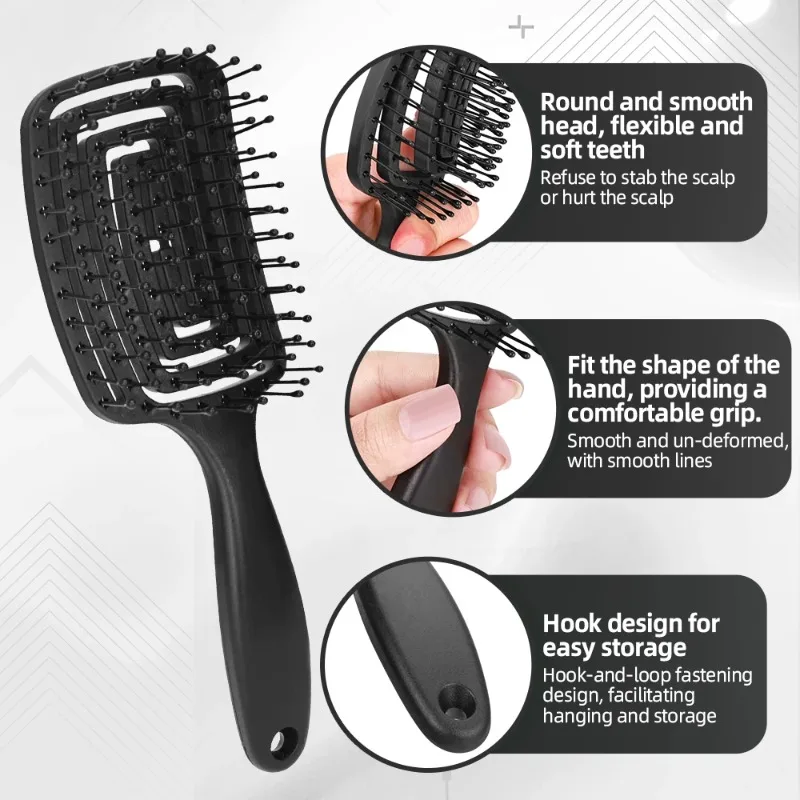 1pcs Massage Combs Anti static Exfoliating Combs Salon Wet Hair Brush Women's Hairdressing Tool Compact and Portable Comb