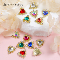 10 pcs/bag DIY Accessories Love Heart Alloy Diamond Epoxy Resin Decor Luxury Parts DIY Pendants Crafts Accessories And Materials