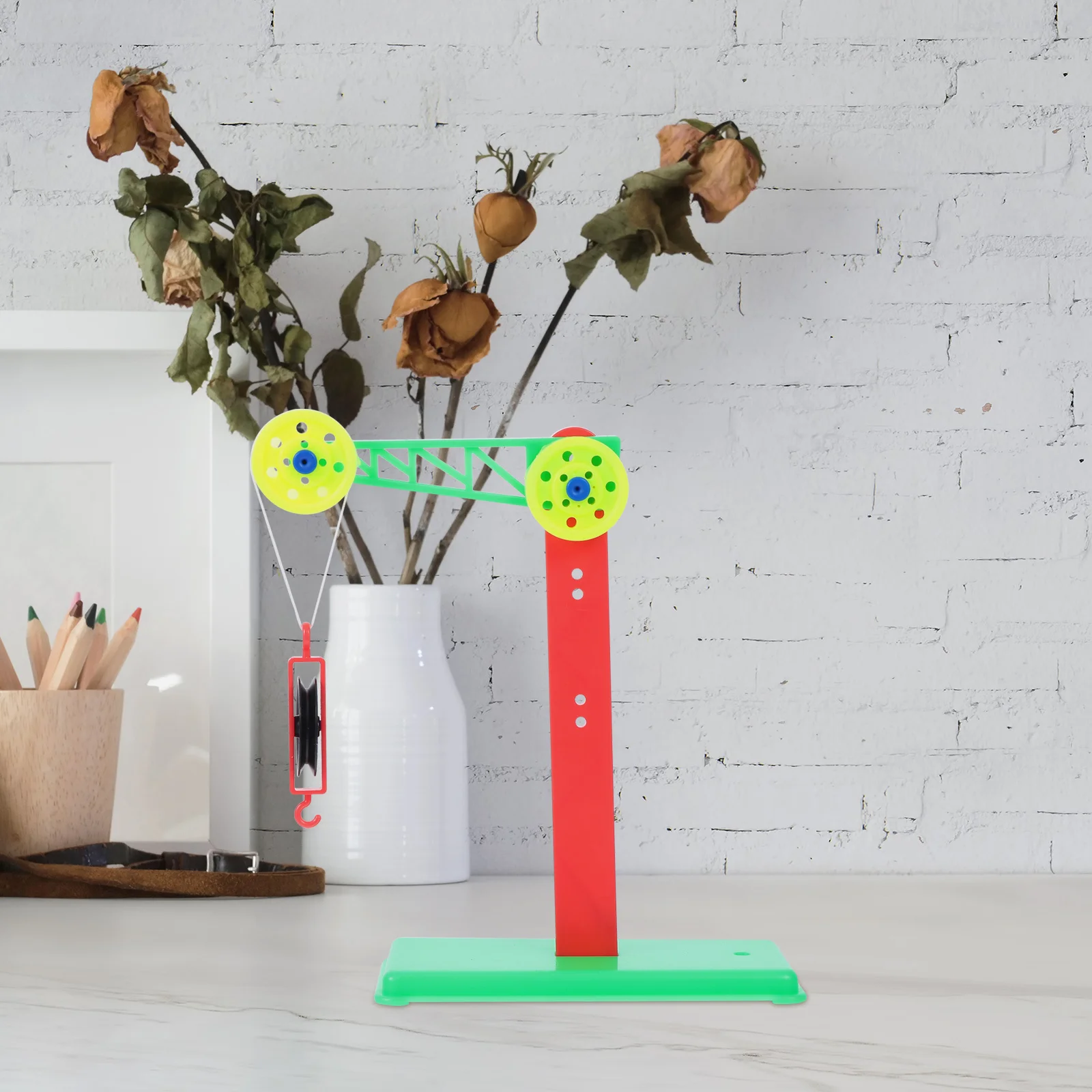 

1Set Plastic Pulley Block Stand Physics Experiment Accessories for Energy Conservation Study Movable Fixed Pulley Learning Kit