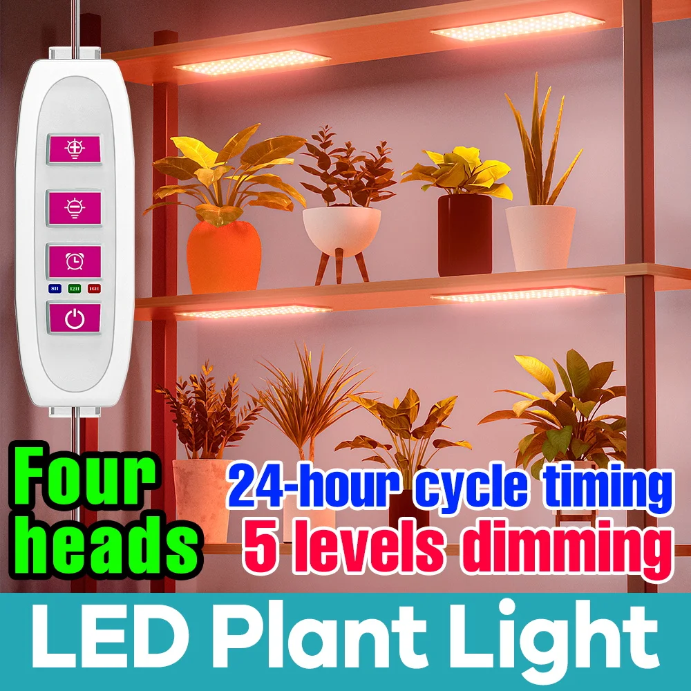 

USB LED Grow Panel Light Ultra-thin Full Spectrum Dimmable Timer Plant Lights Under Cabinet Growing Lamp for Indoor Plants Rack