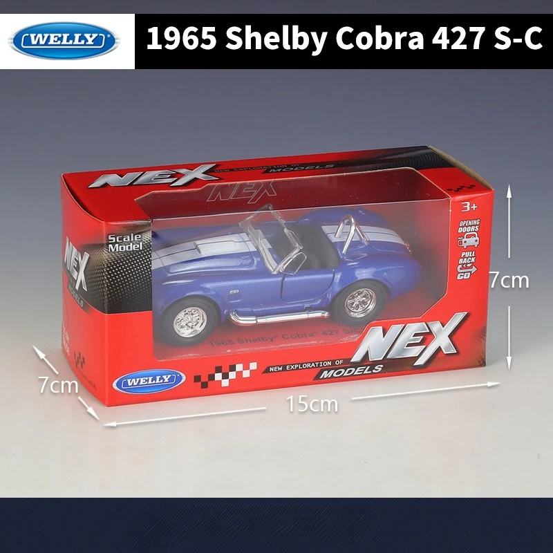 Maßstab 1:36 1965 Shelby Cobra 427 S-C Simulation Legierung Automodell Zurückziehen Auto Spielzeug Kinder Junge Geburtstagsgeschenk Miniatur Auto