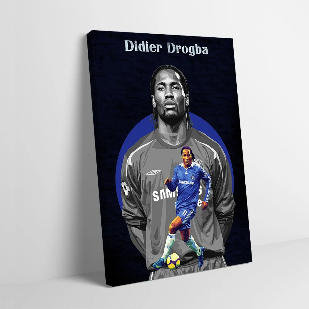 Didier Drogba Soccer Player Portrait Poster Customizable Printed Canvas Painting for Pictures Wall Art Interior Accessories Arts