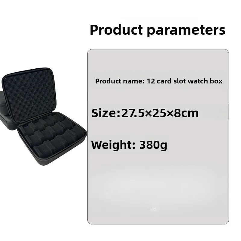 12‑Slot Hard EVA Watch Travel Case Portable Handheld Wristwatch Storage Organizer Box for Watch Collection Protection