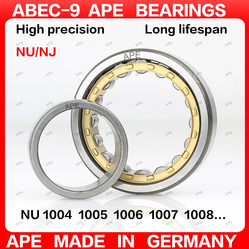 

1pcs ABEC-9 APE Bearing NU1005 NU1006 NU1007 NU1008 NU1009 NU1010 NU1012 E M EM ECM C3 Cylindrical roller bearings