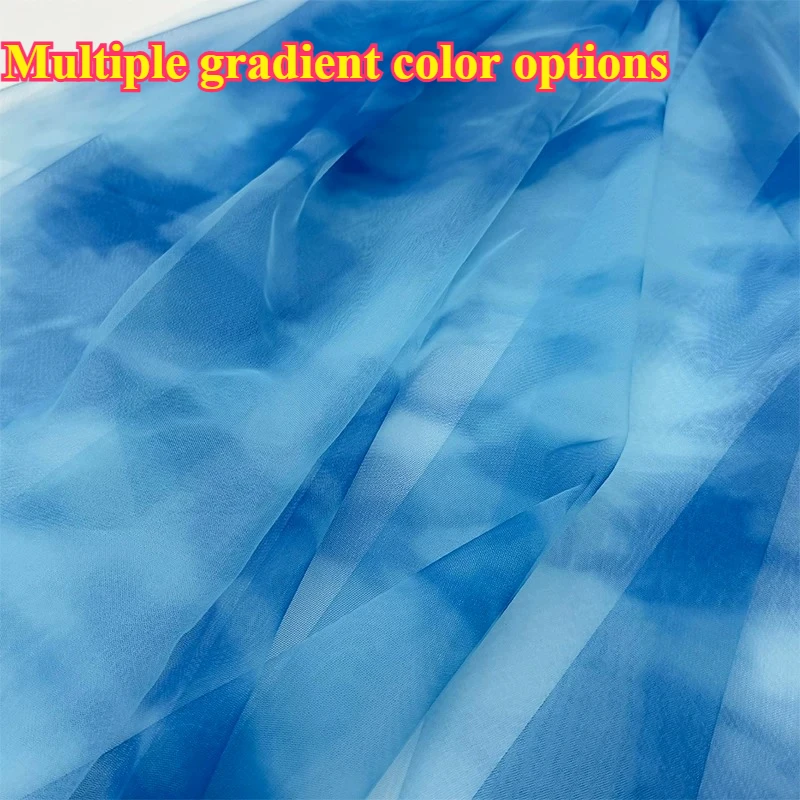 Multi Gradient Color Encrypted Soft Tulle Fabric DIY Craft Wedding Party Ceiling Drape Kindergarten Wall Layout Decor Material