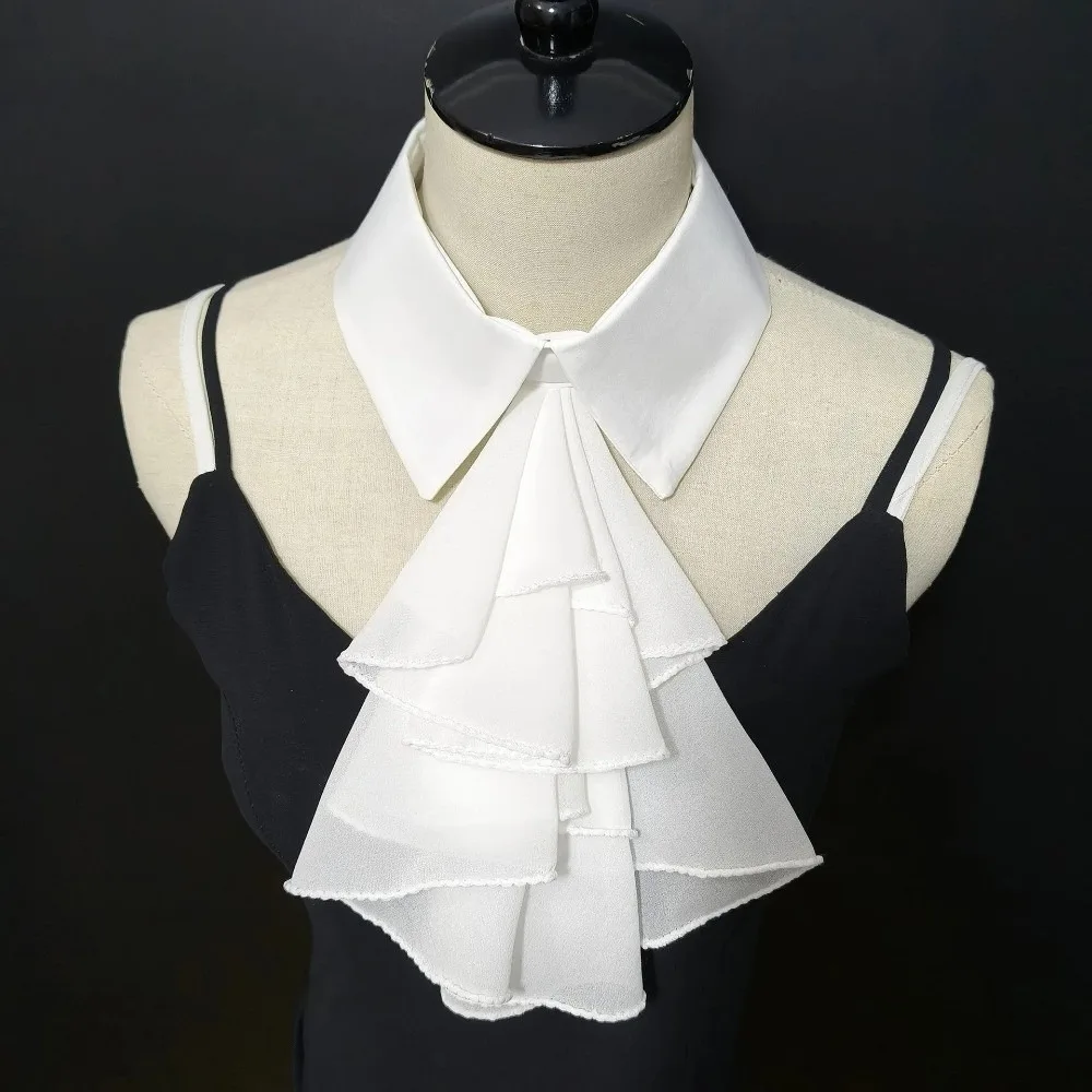 

Elegant False Collar Multi-Layer Design Ruffled Style Shirt Collar Necktie Front Detachable Fake Collar