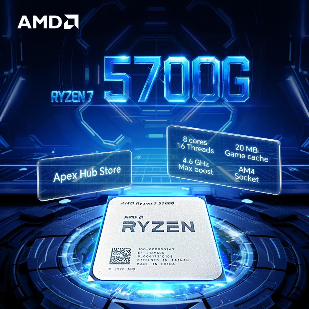

НОВЫЙ AMD Ryzen 7 5700G 8-ядерный 16-поточный AM4 65 Вт 7NM L3 = 16M Подходит для игрового процессора B550 3,8 ГГц R7 5700G DDR4 без вентилятора