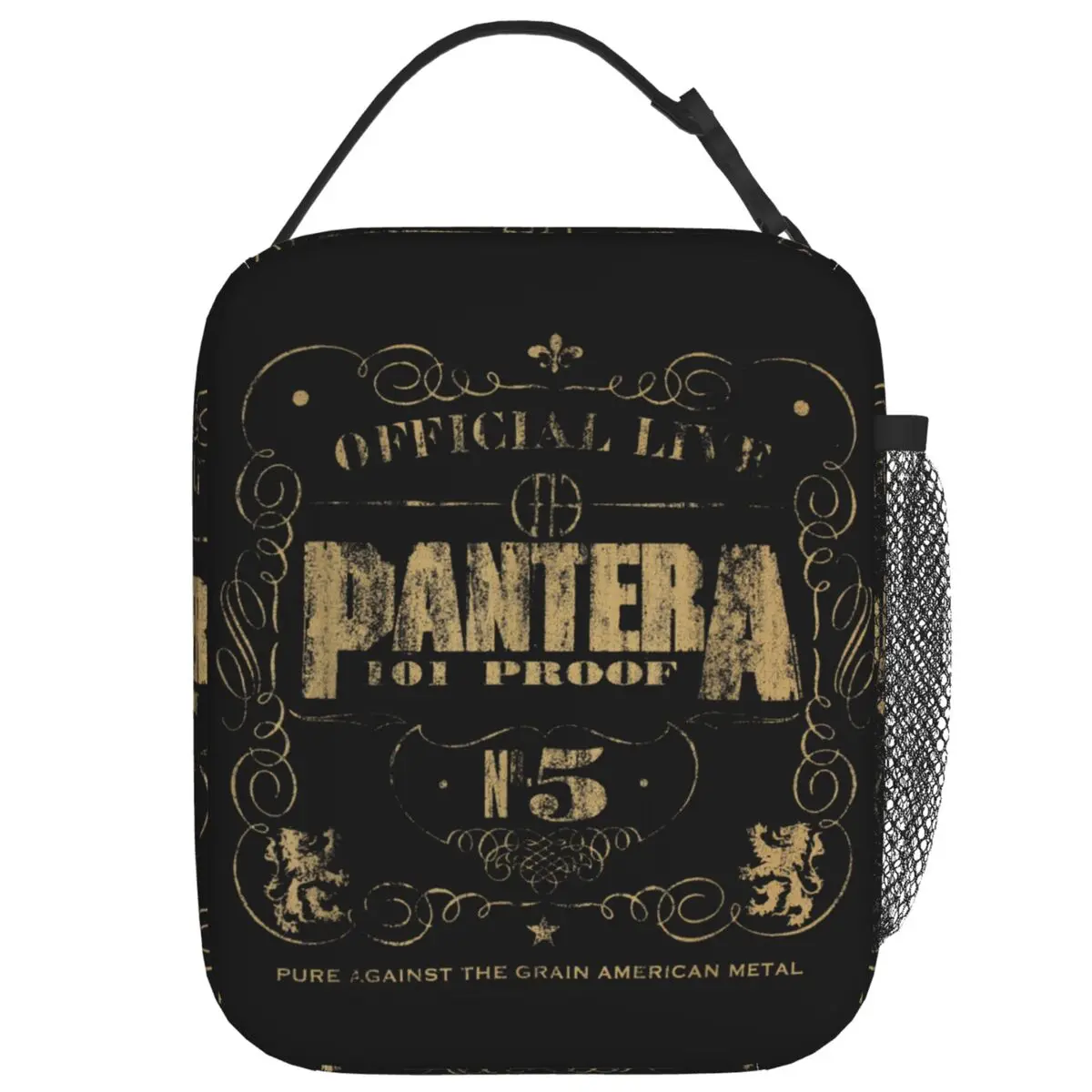 

Pantera 101 Proof Black Lunch Bag Portable Insulated Lunch Box Office Graphic Cooler Bag Leisure Oxford Tote Food Bags