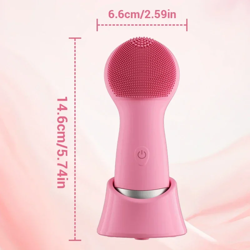6 Gear Electric Ultrasonic Skin Sonic Scrubber Facial Brush Cleaner Spinning High Frequency Vibration Face Silicon Recharagable