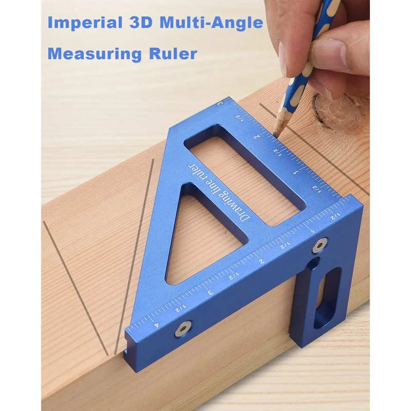 Multi-Angle Measuring Ruler,45/90 Degree Aluminum Alloy Woodworking Square Protractor,Miter Triangle Ruler