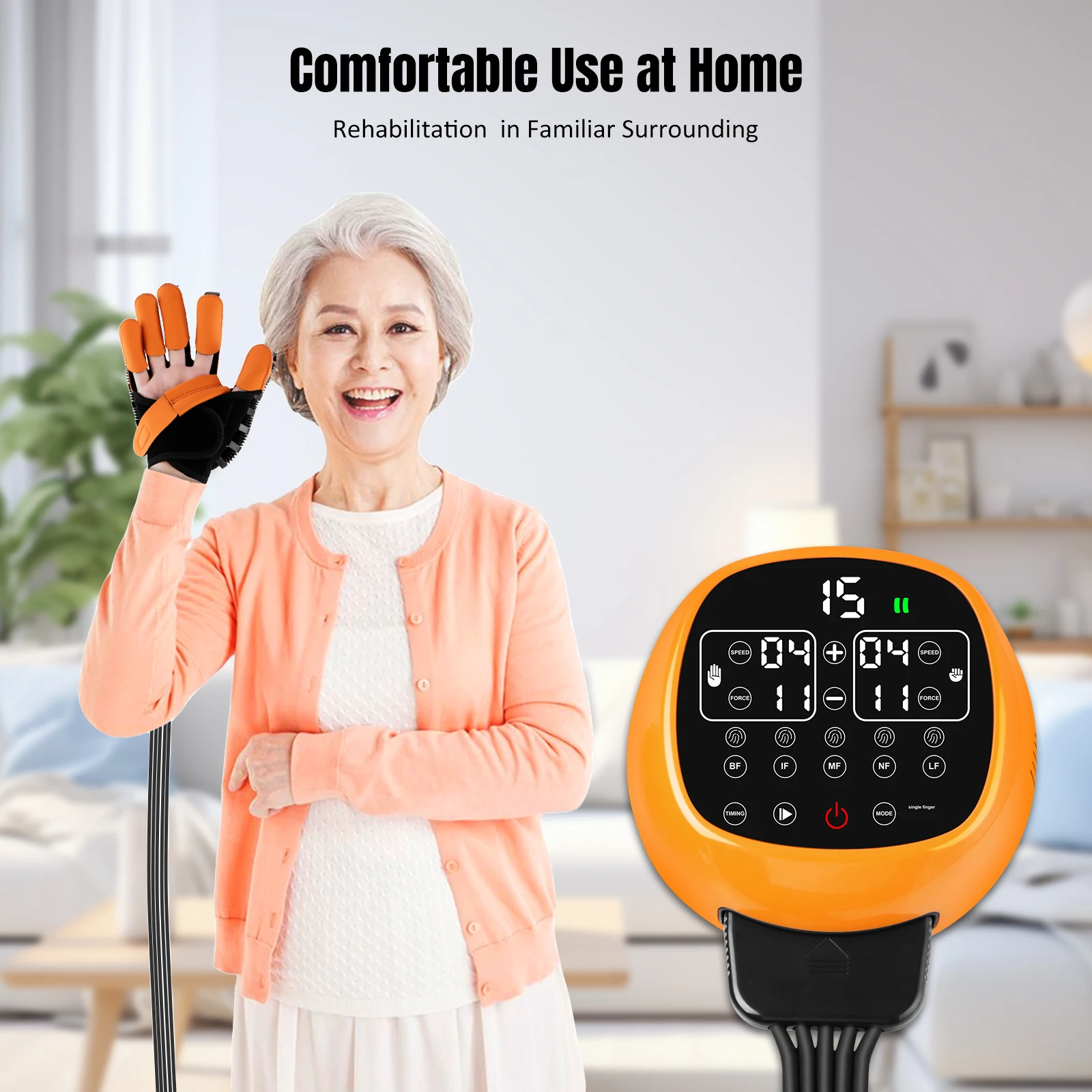 Rechargeable Hand Rehabilitation Robot Glove ,Stroke Hemiplegia Finger Trainer Rehab, Electric Hand Function Training Device