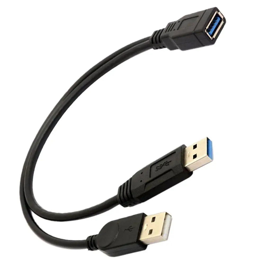 Dual USB Extension Cable High Speed Plastic Male to Female Adapter Y Cord for PC Motherboard 20pin Header
