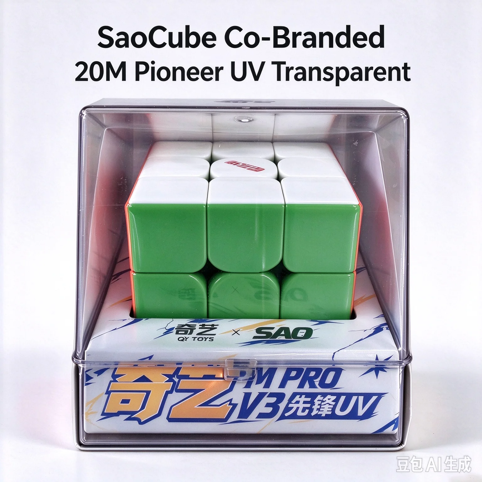 [SaoCube] QiYi M Pro V3 20M Pioneer UV Transparent Core 3X3 Magnetic Magic Cube Fidget Toys