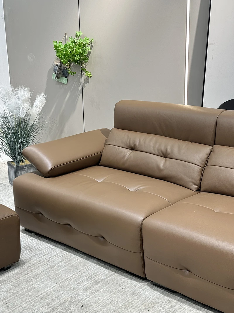 #Modular Sofa Modern Tufted Brown Leather Loveseat Couch Sofa for Apartment Home Living Room Furniture
