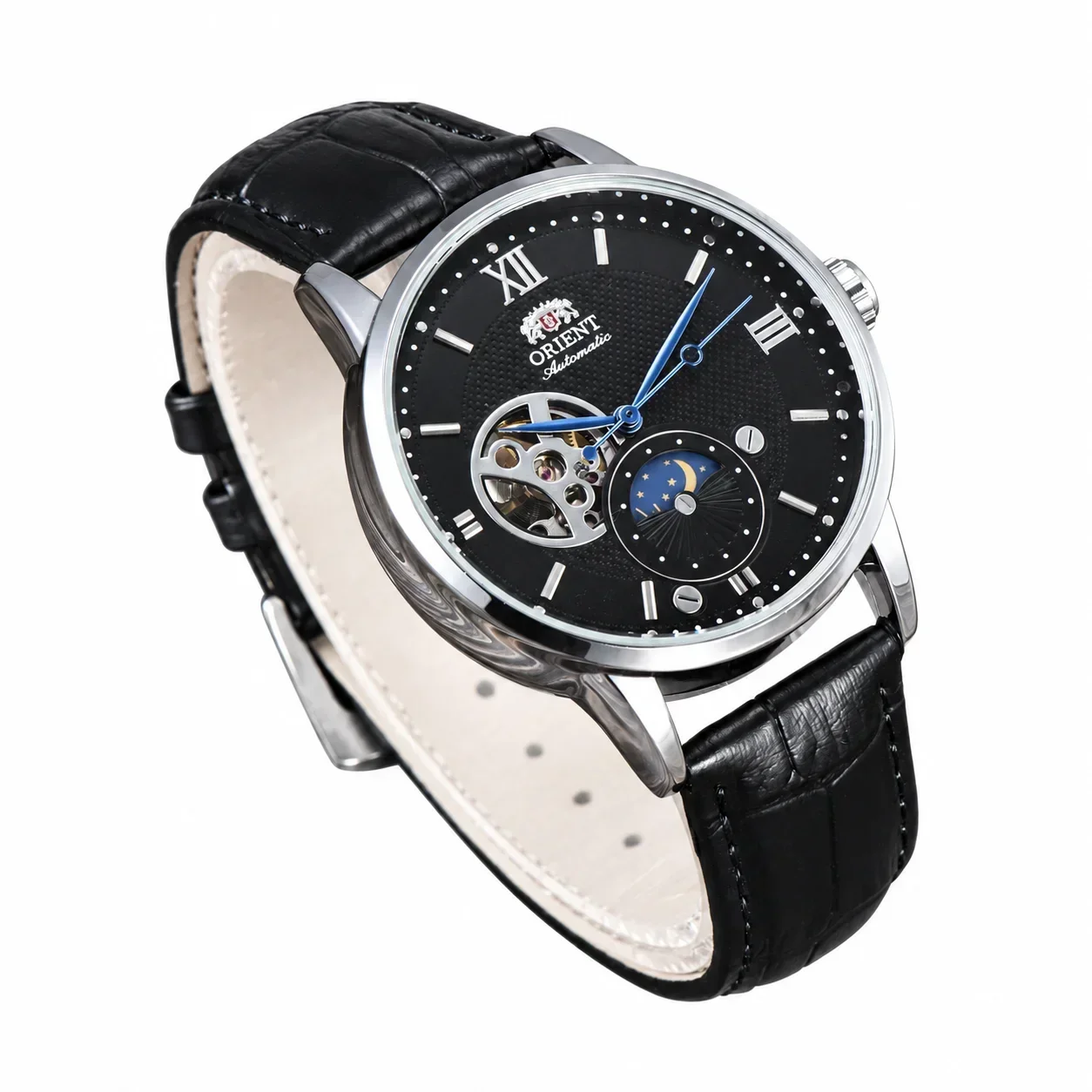 Full-Featured Ultra-Thin Automatic Sports Watch with Skeleton Dial and World Time O Series X1