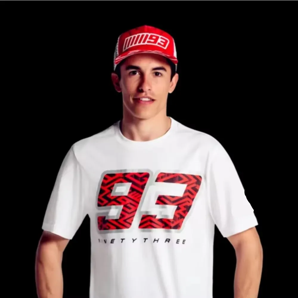 

MOTO GP MM93 Printing Motorcycle Riding Men's and Women's Cotton T-Shirt White No. 93 Marquis Casual Short Sleeve T-Shirt