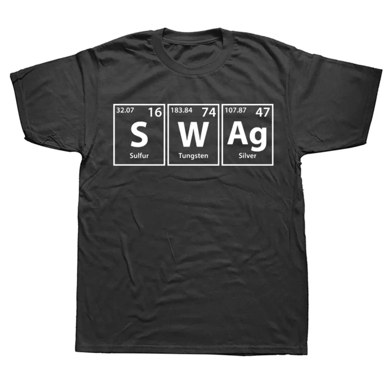 Patterned T-shirt Printed with The Spelling Swa(S-W-A) Perfect for Summer Street Style Short-sleeved Ideal Birthdayift for Men