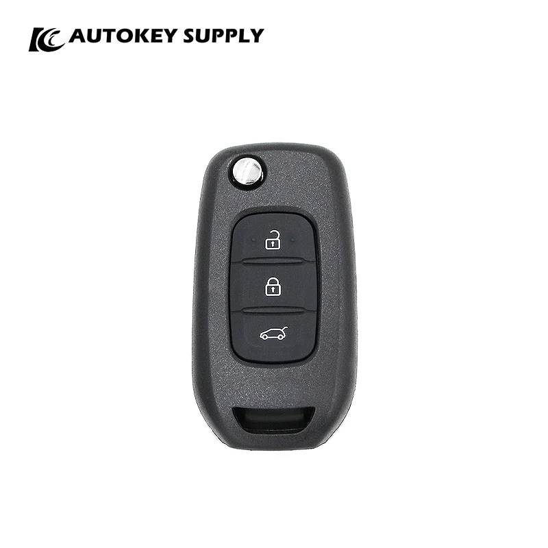 Autokeysupply AKRNC421 Llave remota con tapa de 3 botones 433MHz FCC ID # ID del chip CWTWB1G767 # PCF7961M(Chip 4A) (HITAG AES) Para Renault