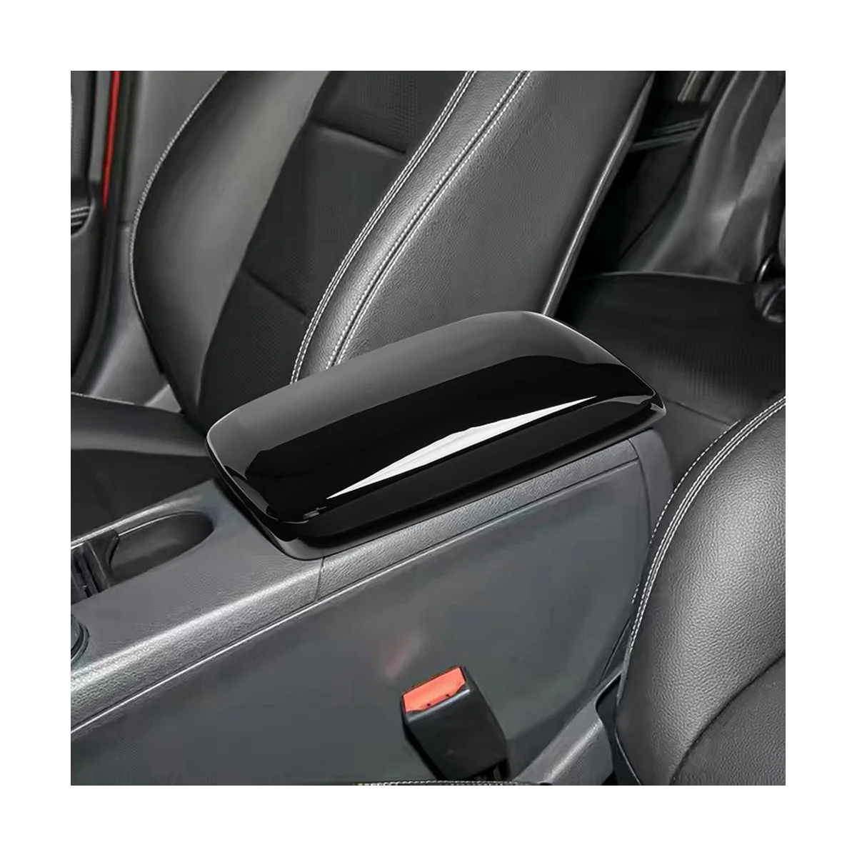 Car Stowing Tidying Armrest Box Panel Cover for Mercedes Benz a B GLA CLA Class W176 X156 C117 W246(Black)