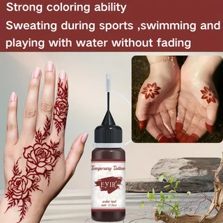 5PCS Deep Red Temporary Tattoo Gel Set for Body Art Creative Festivals Weddings Parties Adult Men Women DIY Body Painting Valent