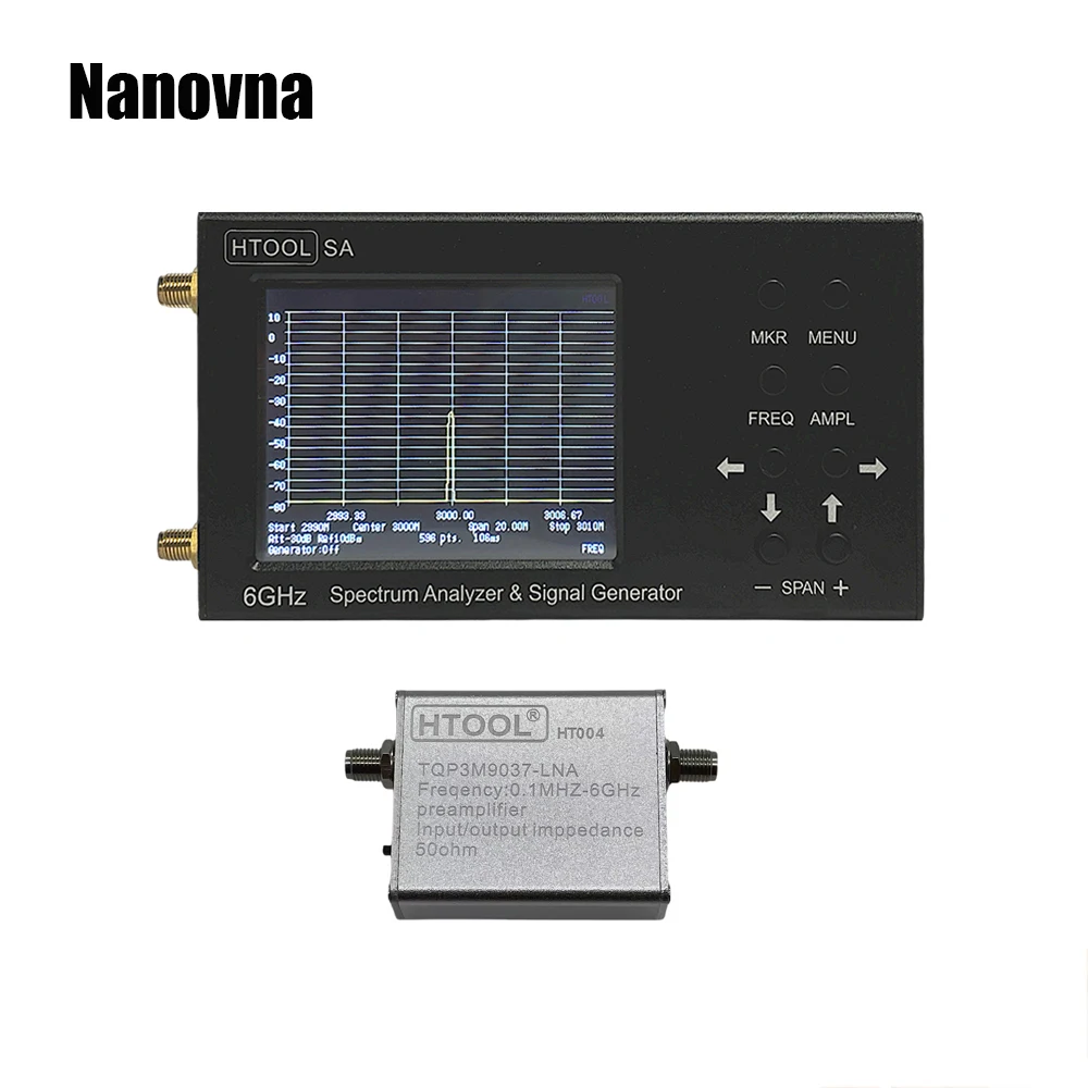 Nanovna Upgraded SA Spectrum Analyzer Russian English Chinese 35-6200 MHz HT004 Signal Amplifier Low Noise Wideband Preamplifier