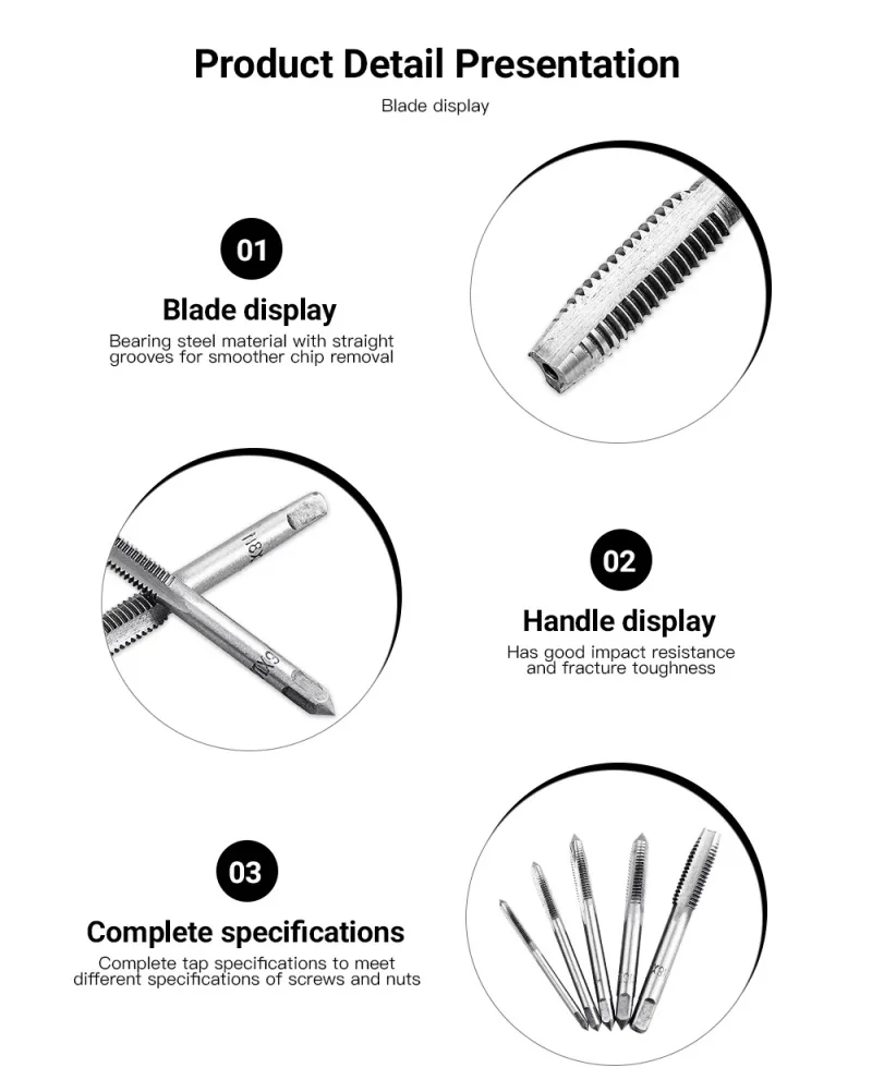 Imagem -02 - Tap Conjunto com Brocas de Torção e Chave tipo t Máquina Mão Rosca Torneiras Reamer Broca Parafuso Ferramenta Broca m3 m4 m5 m6 m8