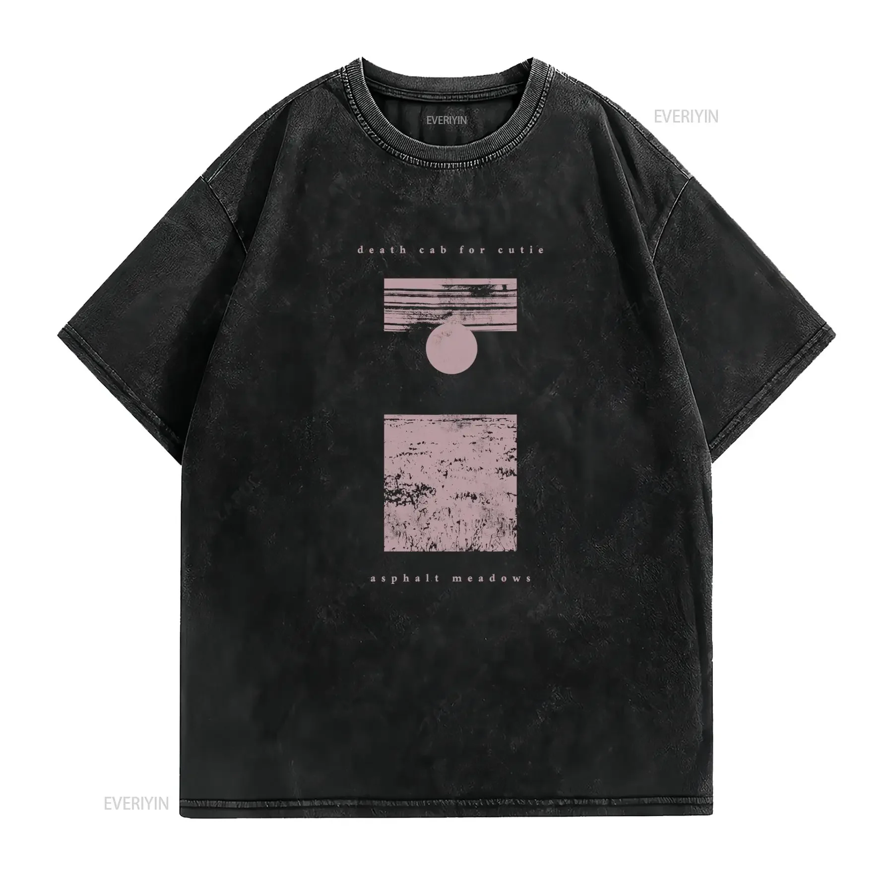 Vintage Indie Rock Death Cab for Cutie Asphalt Meadows Abstract Print Casual T Shirt vintage Washed designer clothes Versatile