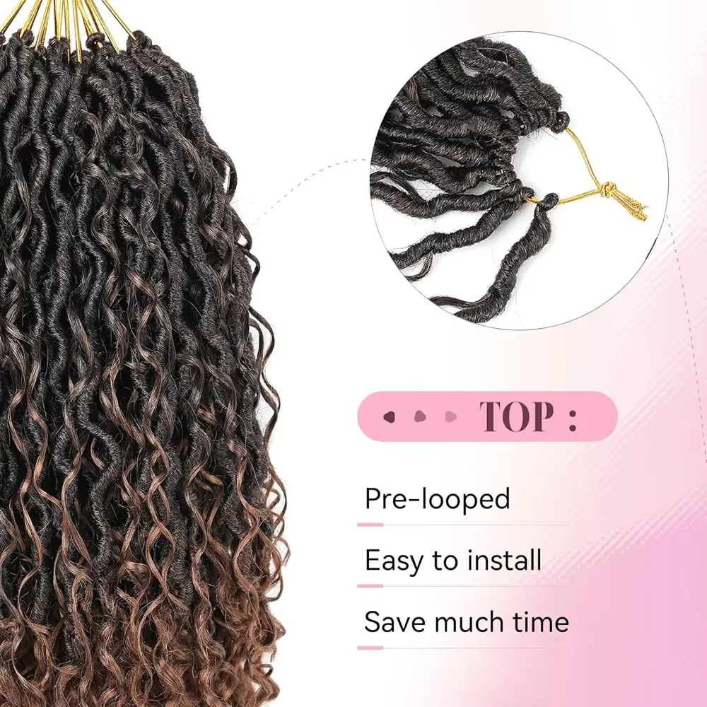 River Locs Wavy Crochet With Curly Hair 18 Inch In Middle Ends Braids Hair Extensions Synthetic River Locs Crochet Hair Braids