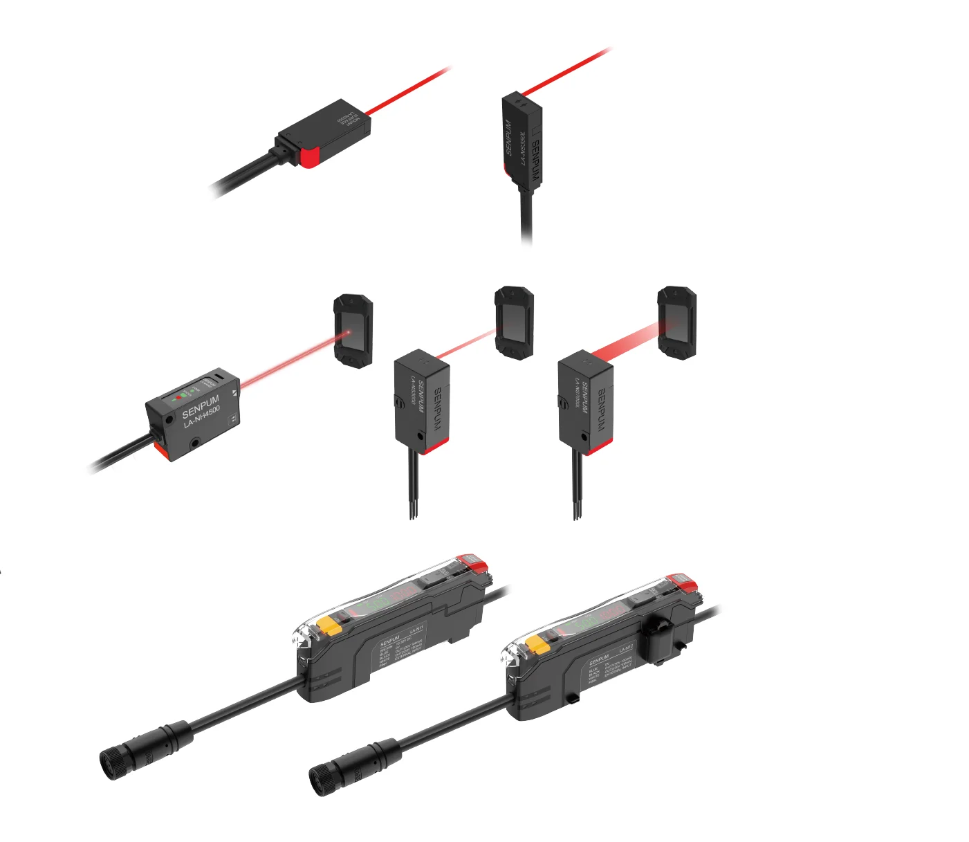 Senpum Long Range Straight Head Amplifier Separated Type Laser Diffuse Sensor BGS Detector Laser Sensor