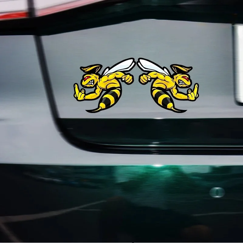 

Funny flower angry wasp bumblebee Car Sticker Stay Away Glass Window Body Decoration Waterproof Vinyl Decal Decoration