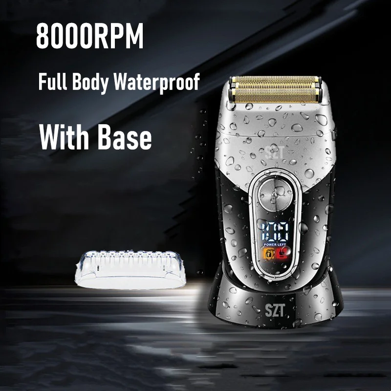 

Избранная новая цифровая бритва SZT-2032, USB, мужская бритва для мытья всего тела, сабельная бритва, 8000 об/мин, триммер для волос с 3 лезвиями