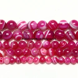 Natural Stone AAAA Quality Magenta Sardonyx Agate Round Loose Beads 6 8 10 12MM Pick Size For Jewelry Making