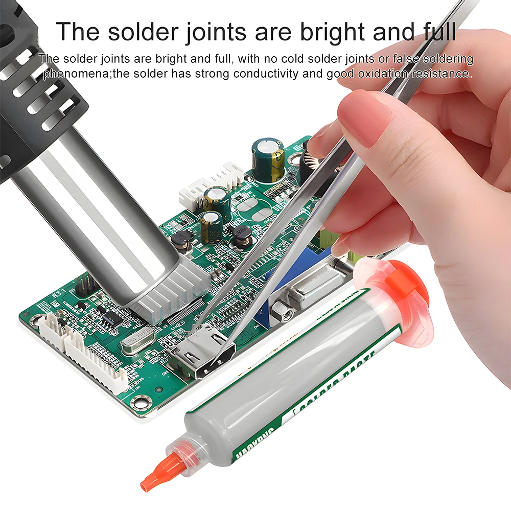 SAC0307/SAC305 الدقة رقاقة إصلاح لحام خالية من الرصاص ارتفاع درجة الحرارة لحام لصق SMT التصحيح Meedle اسطوانة لحام لصق