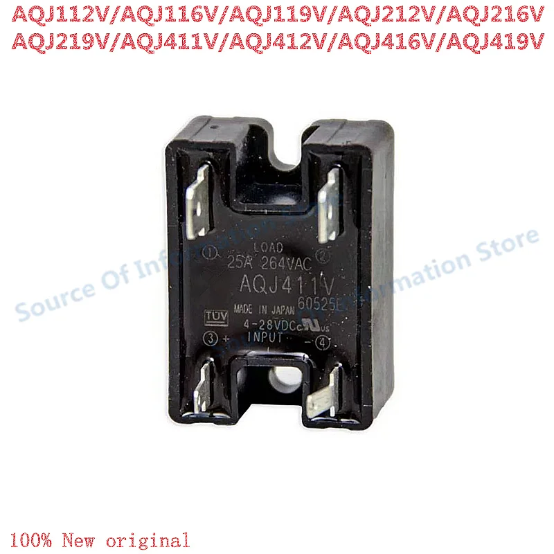 AQJ112V/AQJ116V/119V/212V/216V/219V/411V/412V/AQJ416V/AQJ419V Solid State Relay 4Pin 10A/15A/25A 100% New