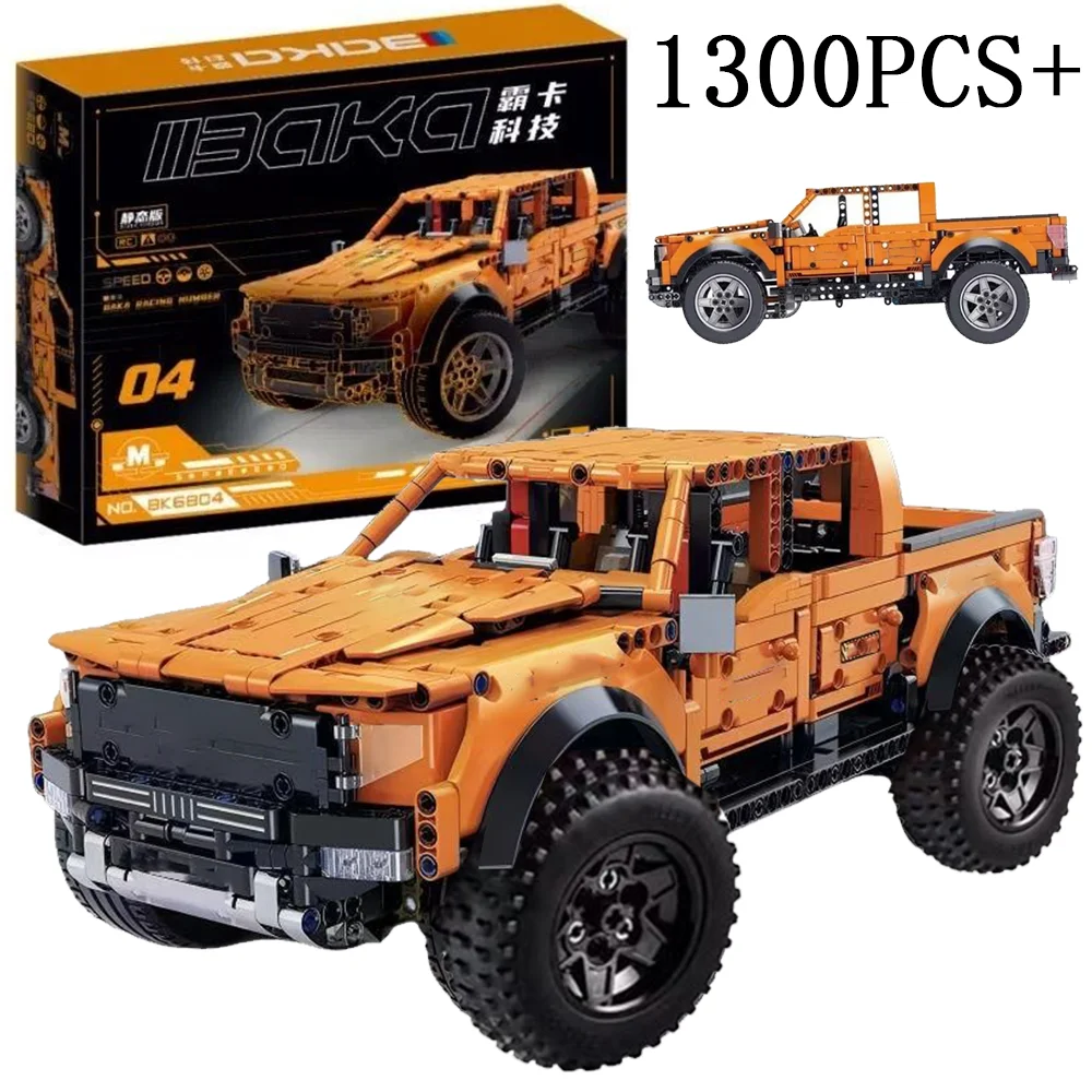 Image of 1300+ Teile Tech Raptors Pickup Truck Rennwagen Baustein-Set Kompatibel mit MOC Kreative DIY Fahrzeug-Bausteine Spielzeug Geschenk für Jugendliche und Erwachsene