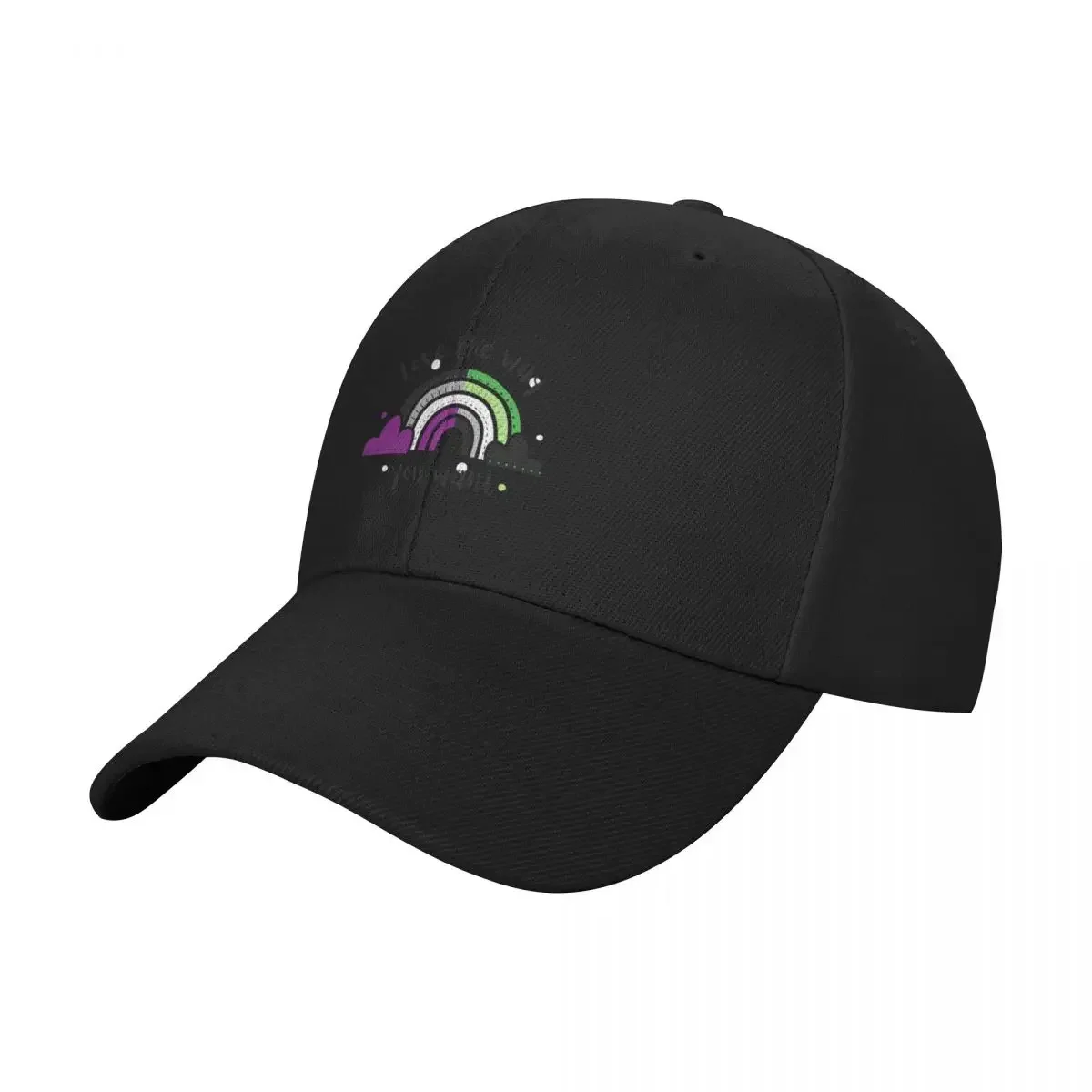 Aromantic Asexual Rainbow Baseball Cap black fun hats birthday western Hat For Man Women's