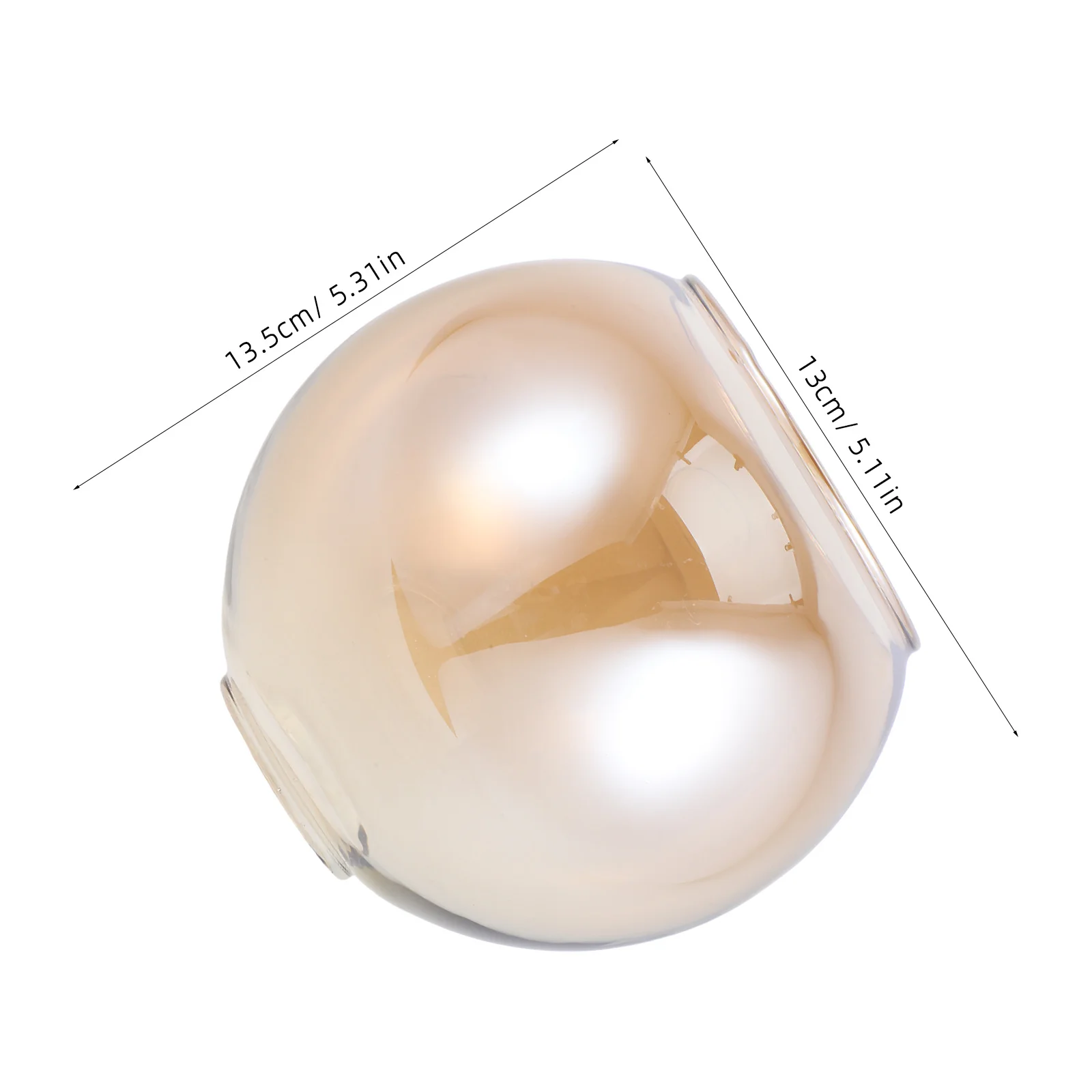 استبدال غطاء المصباح الزجاجي الكهرماني - تصميم كبير مستدير وشفاف على شكل كرة دخان لإضاءة القلادة والجدار - حديث #3