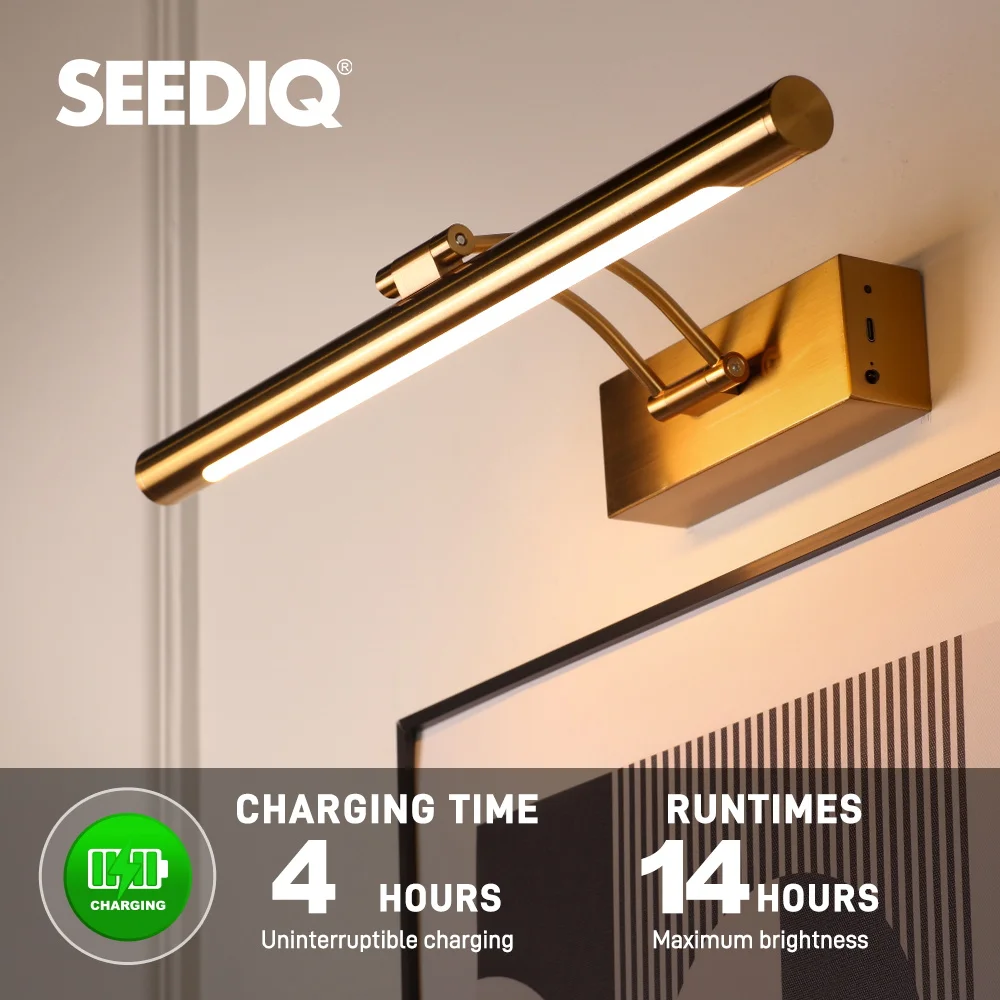مصباح حائط LED قابل لإعادة الشحن 40 سم مصباح لاسلكي 4400 مللي أمبير في الساعة مع ضوء جدار داخلي للتحكم عن بعد
