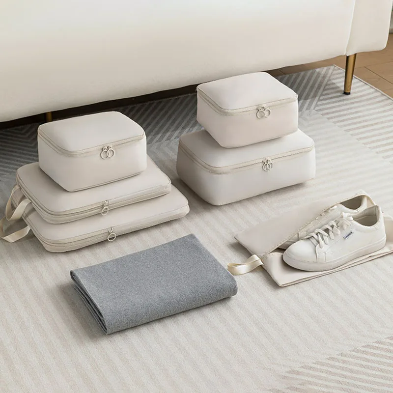 Cubes d'emballage à Compression de voyage, 6 pièces, sac de rangement étanche pour séparation des vêtements, valise Portable, organisateurs de vêtements